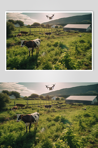 AI数字艺术高清奶牛农庄农场摄影图片