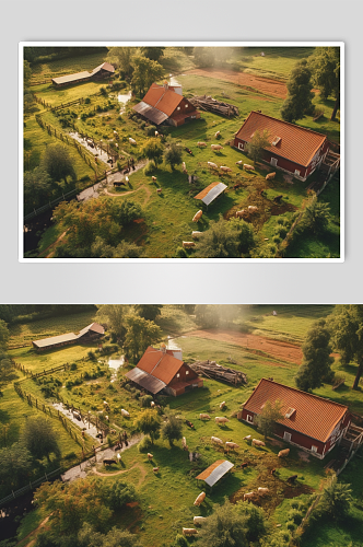 AI数字艺术高清房屋农庄农场摄影图片