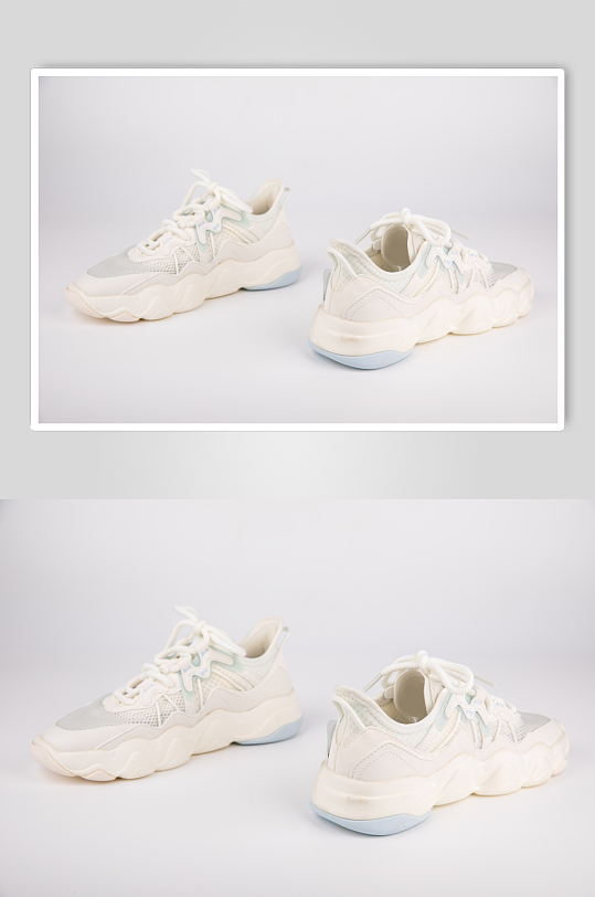 蓝白色运动鞋女鞋摄影图片