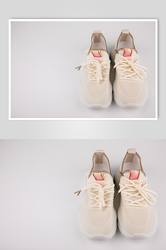 白色运动跑鞋女鞋摄影图片