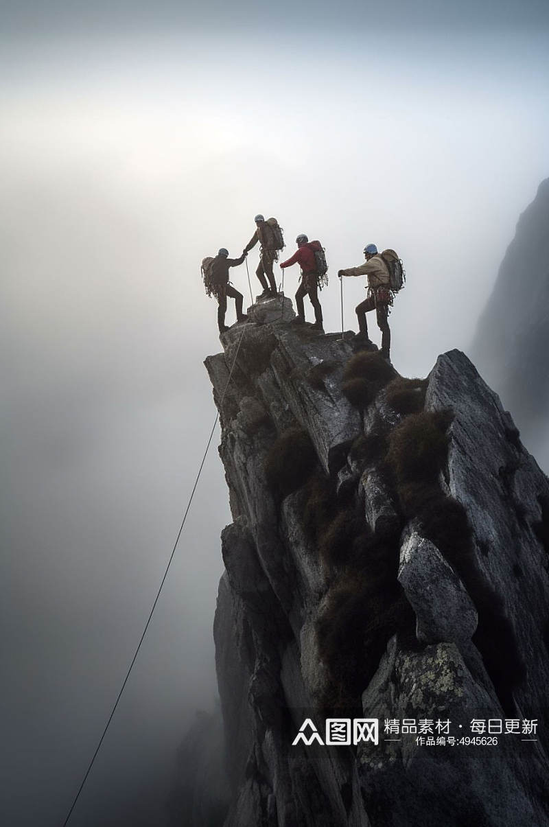 AI数字艺术登山攀岩企业文化人物摄影图片素材
