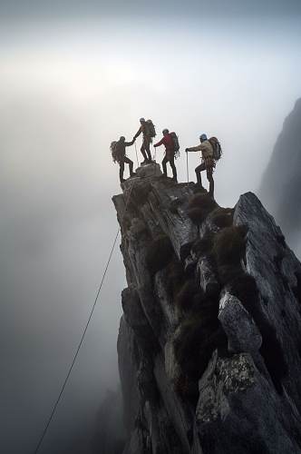 AI数字艺术登山攀岩企业文化人物摄影图片