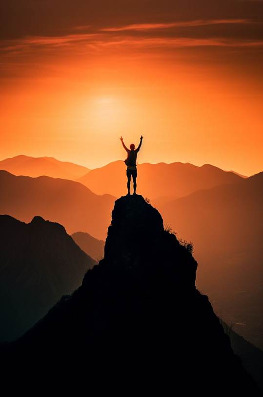 AI数字艺术登山攀岩企业精神人物摄影图片-众图网