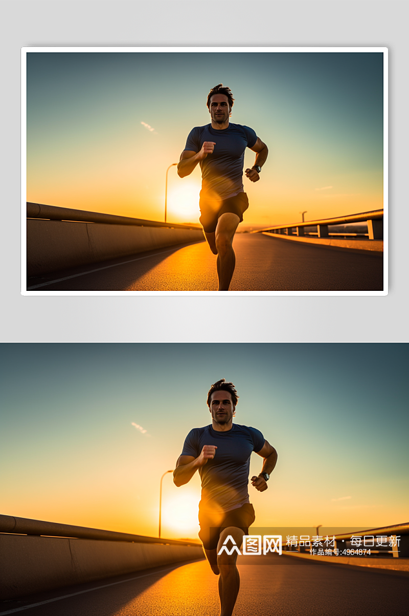 AI数字艺术跑步剪影人物企业精神摄影图片素材