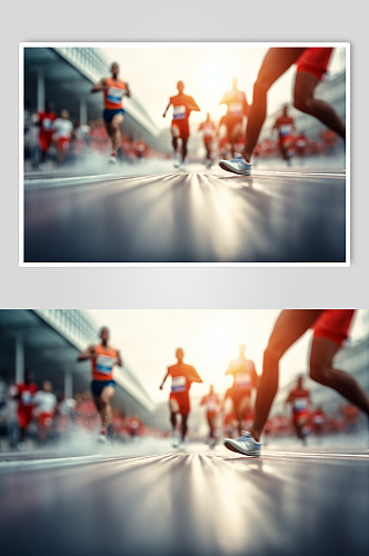 AI数字艺术跑步剪影人物企业摄影图片