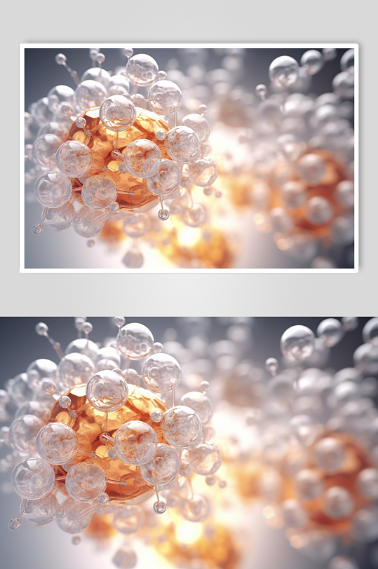 AI数字艺术高清医美液体泡泡分子3d模型