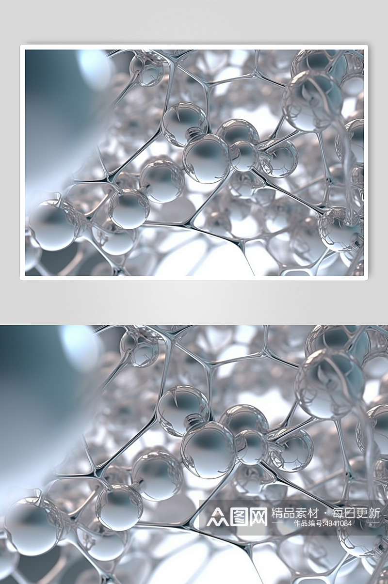 AI数字艺术高清医美液体泡泡分子3d模型素材