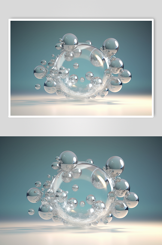 AI数字艺术创意医美液体泡泡分子3d模型
