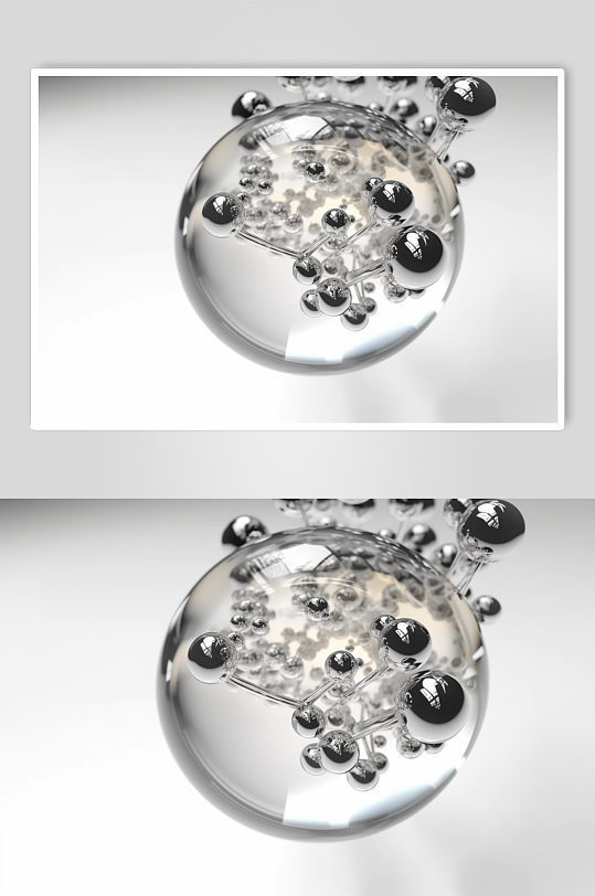 AI数字艺术原创医美液体泡泡分子3d模型