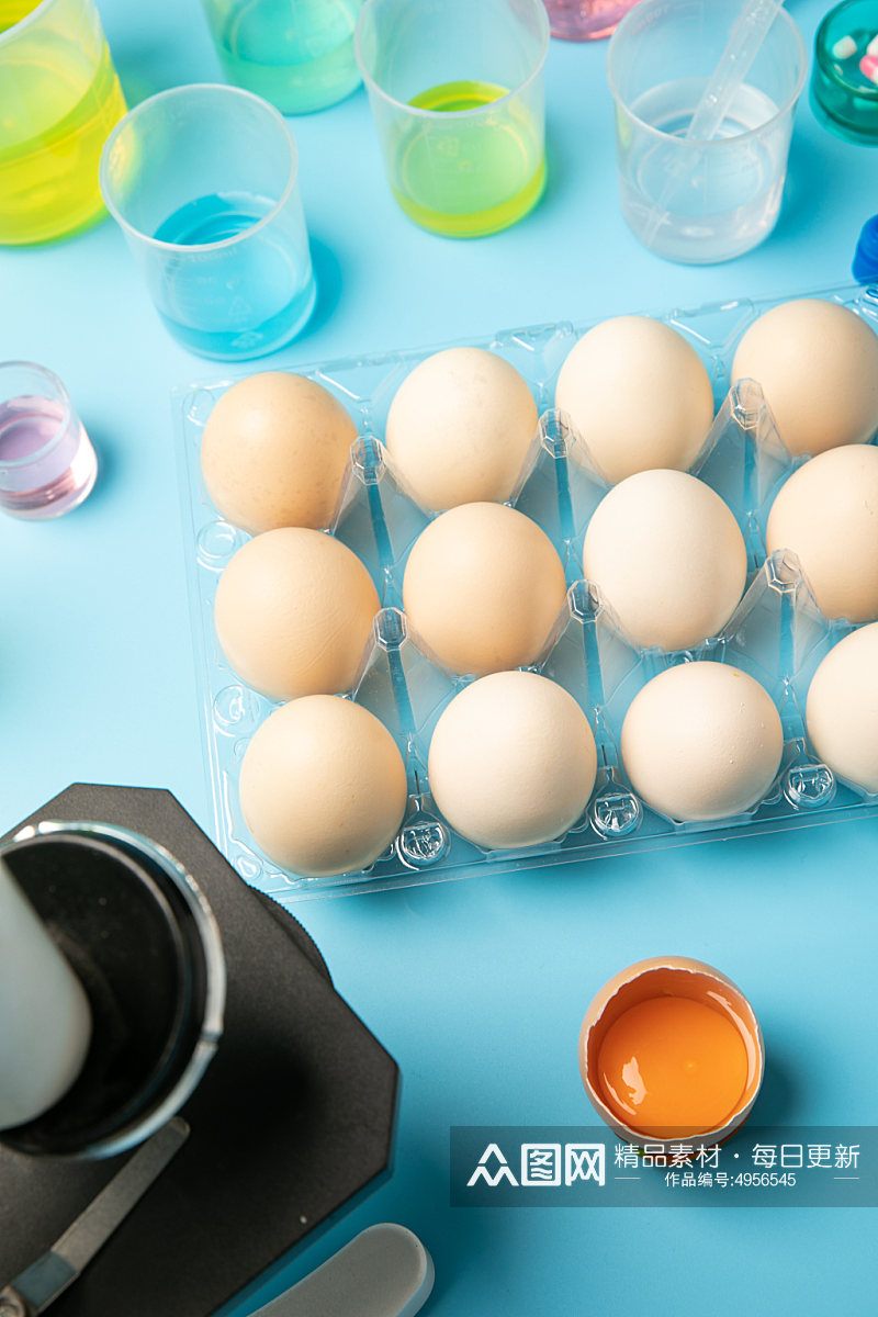 鸡蛋食品安全农业科技食品培育摄影图片素材