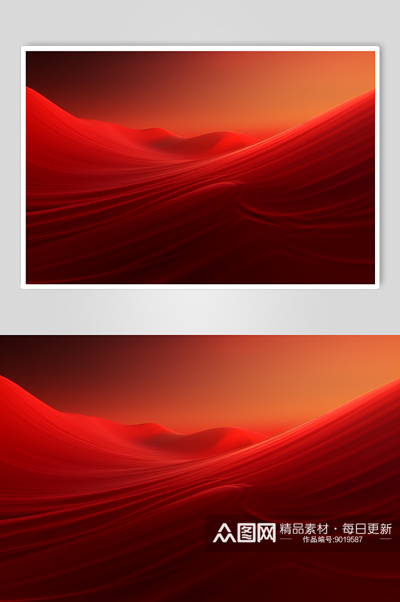 AI数字艺术红色党建风飘带背景图素材