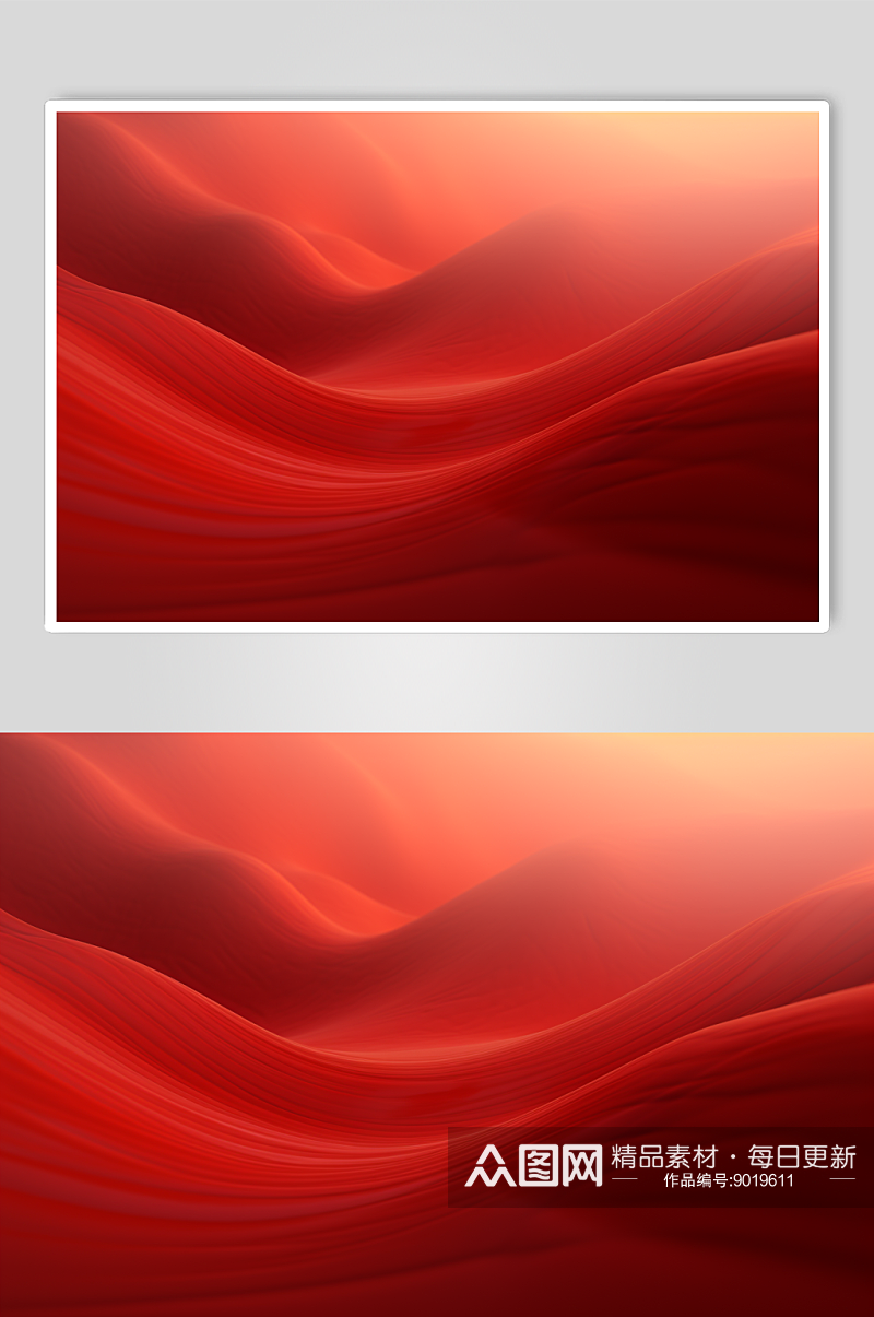 AI数字艺术红色党建风飘带背景图素材