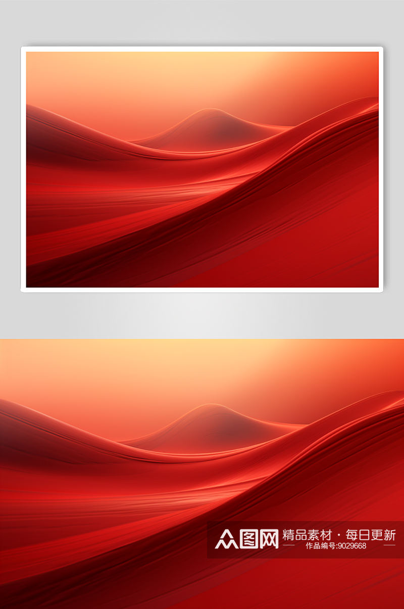 AI数字艺术红色抽象飘带背景图素材
