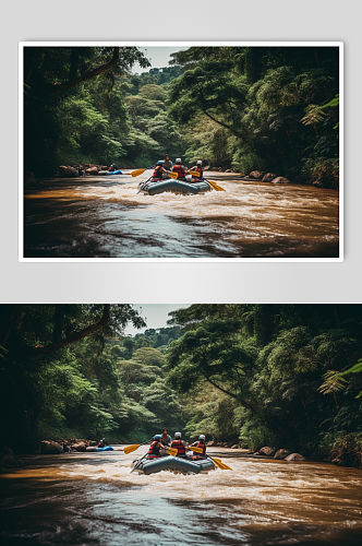 AI数字艺术高清漂流水上活动旅游摄影图片