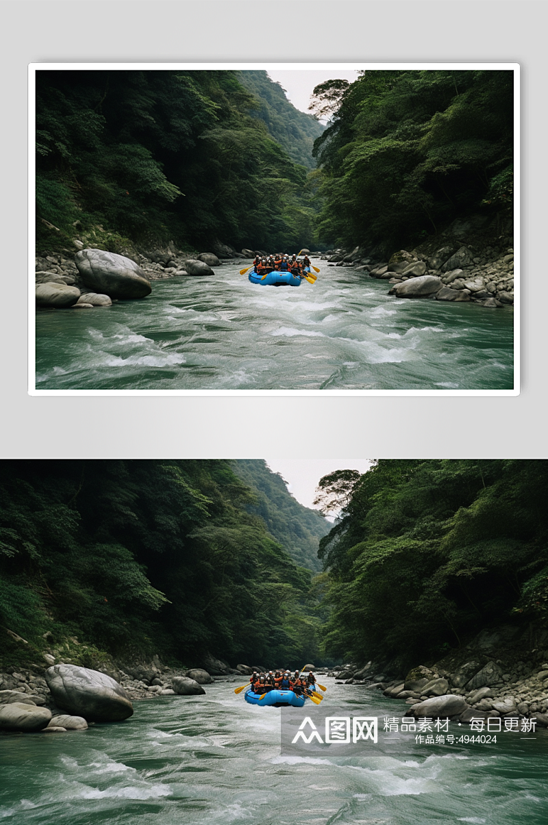 AI数字艺术夏季漂流水上活动旅游摄影图片素材