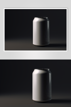 AI数字艺术简约易拉罐啤酒包装样机模型