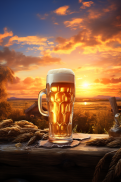 AI数字艺术啤酒饮品摄影图片
