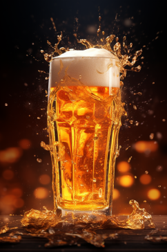 AI数字艺术啤酒饮品摄影图片