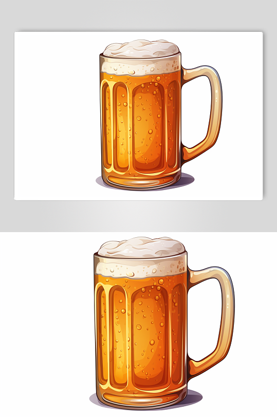 AI数字艺术卡通啤酒酒水插画