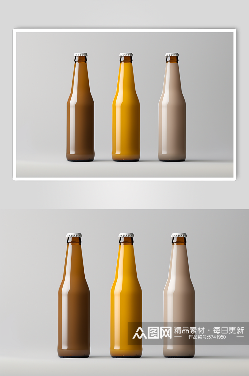 AI数字艺术啤酒包装样机模型素材
