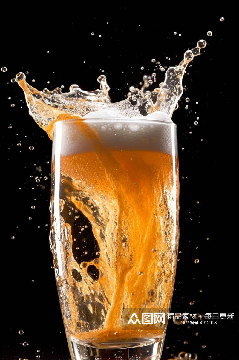 AI数字艺术创意简约啤酒饮品图片素材