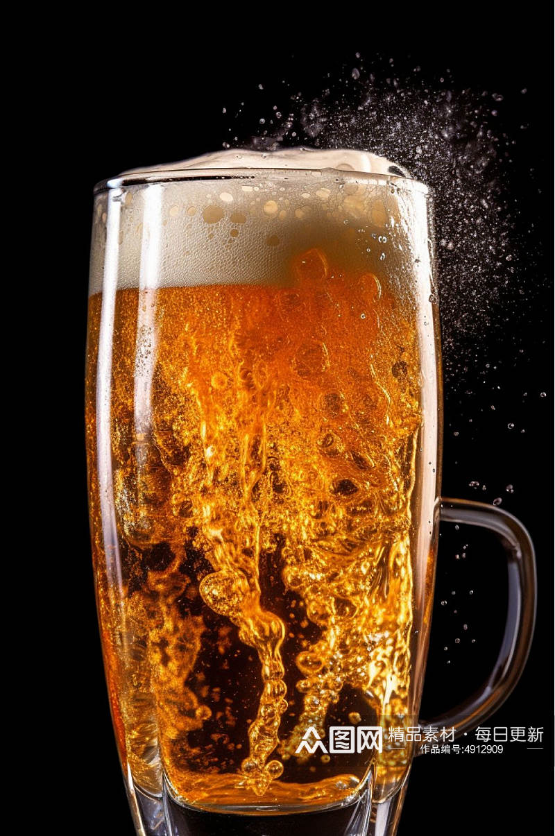 AI数字艺术创意简约啤酒饮品图片素材