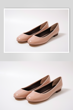 AI数字艺术粉色平底单鞋摄影图片