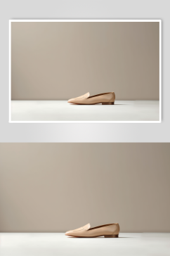 AI数字艺术肤色平底单鞋摄影图片
