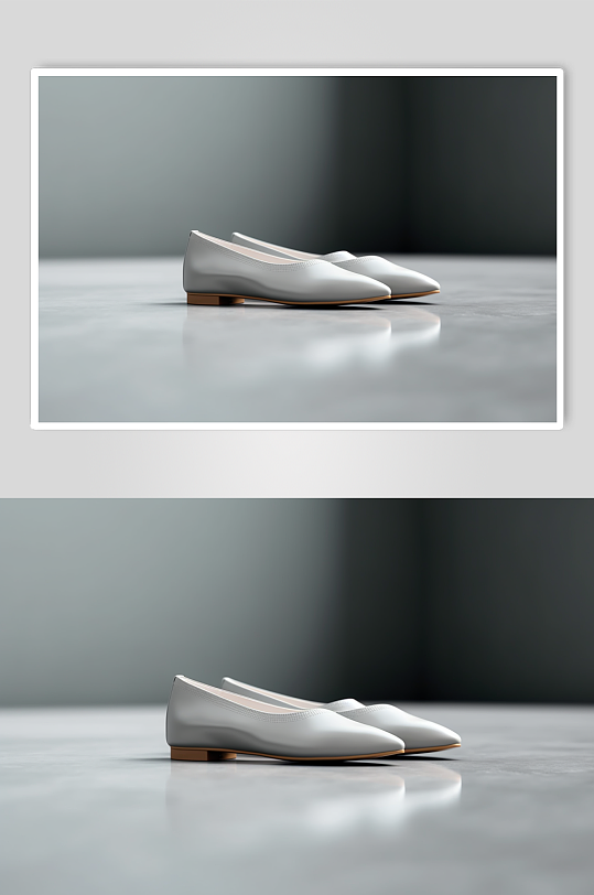 AI数字艺术白色平底单鞋摄影图片-众图网