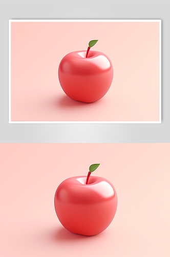 AI数字艺术平安夜苹果水果农产品模型