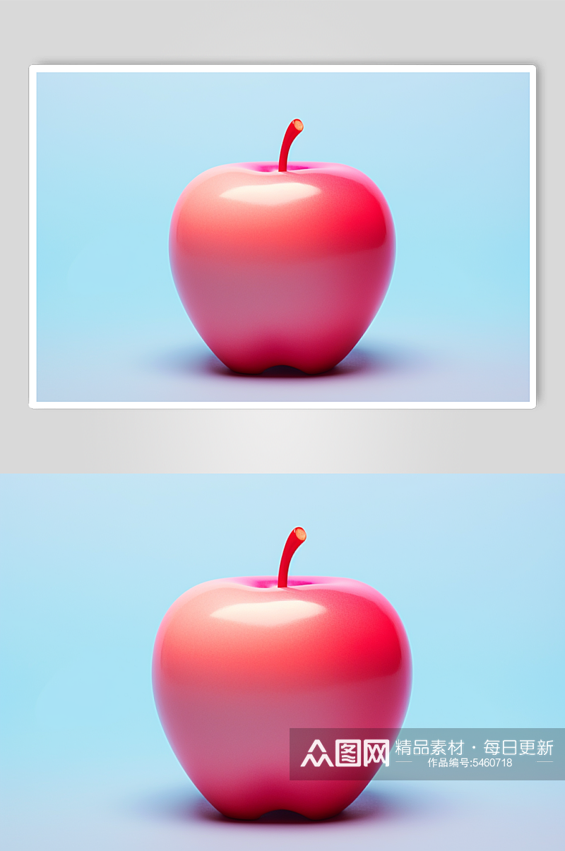AI数字艺术平安夜苹果水果农产品模型素材