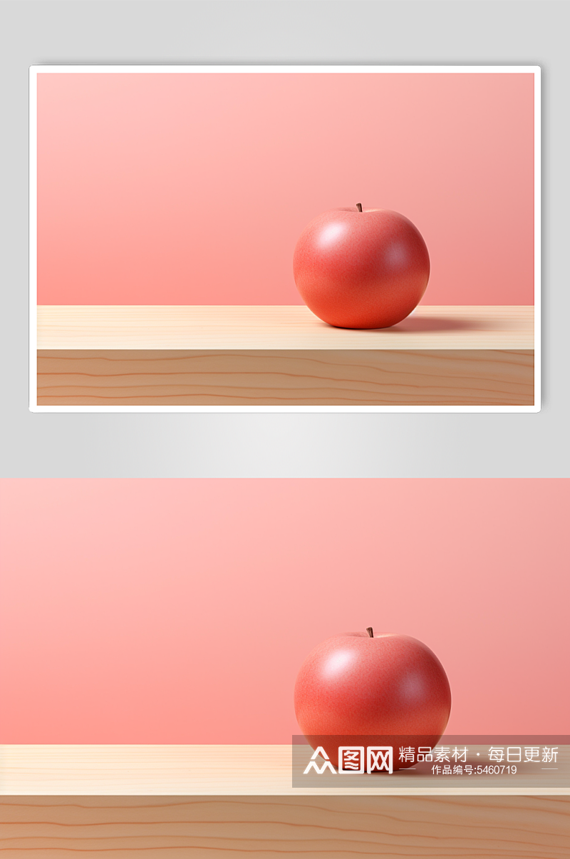 AI数字艺术平安夜苹果水果农产品模型素材