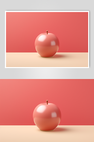 AI数字艺术平安夜苹果水果农产品模型