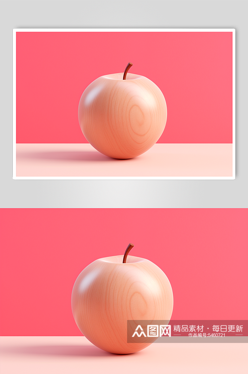 AI数字艺术平安夜苹果水果农产品模型素材