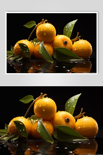 AI数字艺术极简枇杷生鲜水果摄影图片