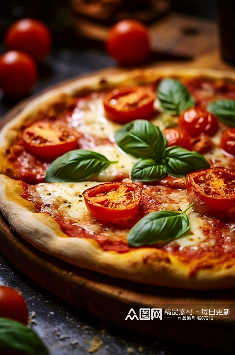 AI数字艺术美味披萨食物意大利美食摄影图素材