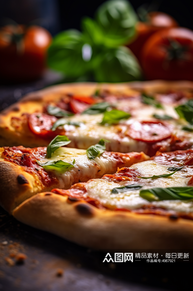 AI数字艺术美味披萨食物意大利美食摄影图素材
