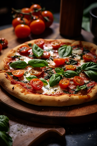 AI数字艺术美味披萨食物意大利美食摄影图