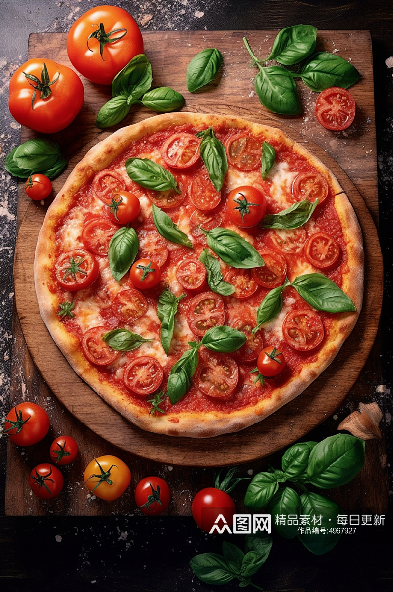 AI数字艺术高清披萨食物意大利美食摄影图素材