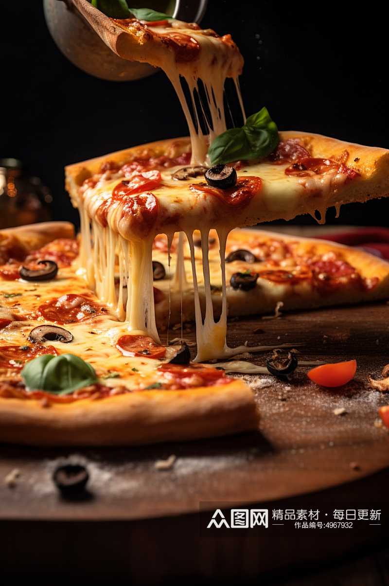 AI数字艺术高清披萨食物意大利美食摄影图素材