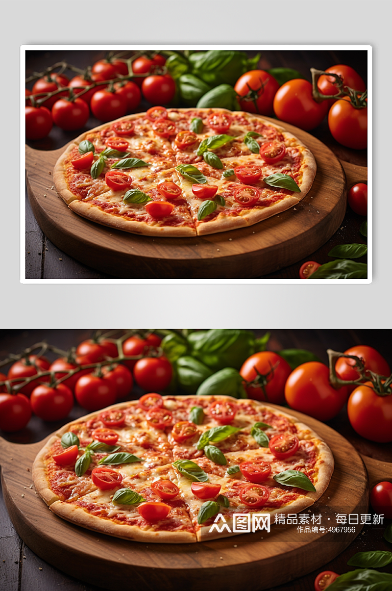 AI数字艺术创意披萨食物意大利美食摄影图素材