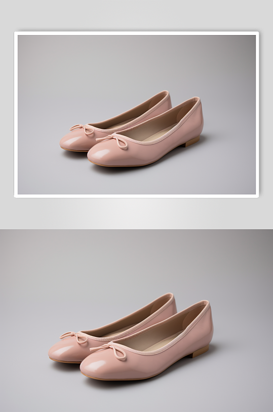 AI数字艺术简约粉色单皮鞋摄影图片
