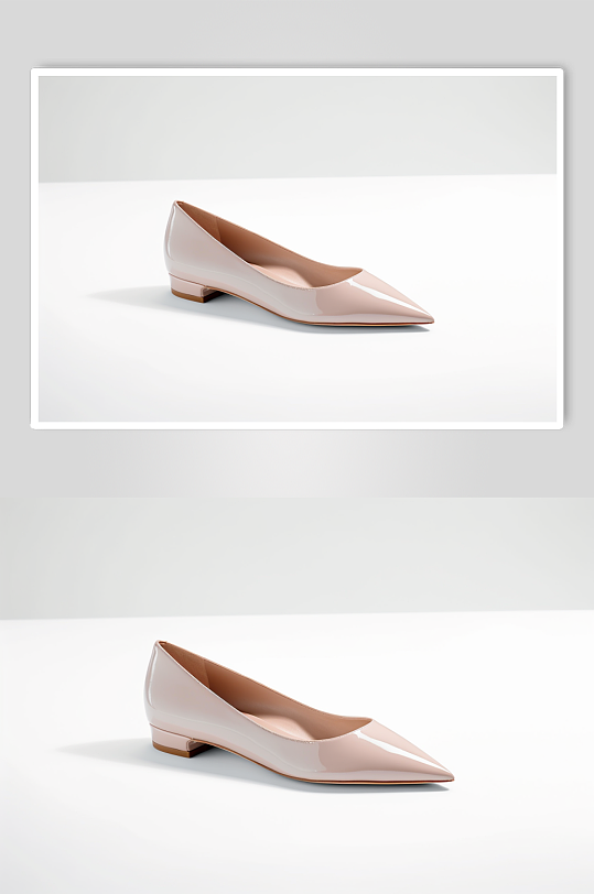 AI数字艺术极简粉色单皮鞋摄影图片