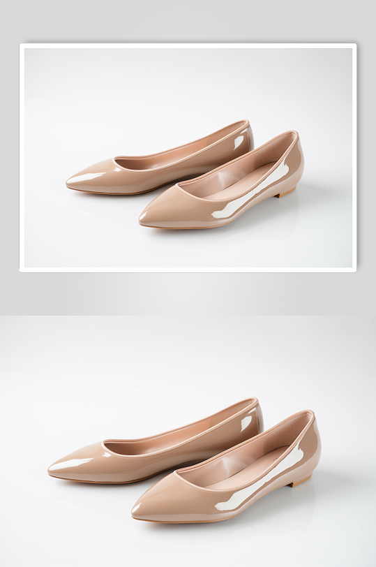 AI数字艺术极简肤色单皮鞋摄影图片