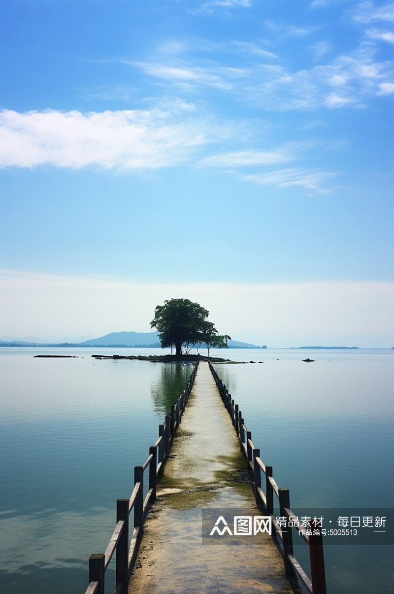 AI数字江西鄱阳湖旅游景点风景摄影图素材