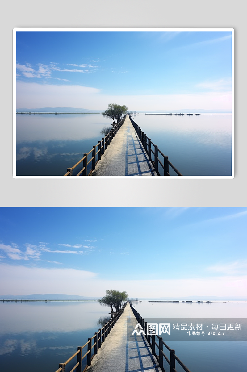 AI数字江西鄱阳湖旅游景点风景摄影图素材