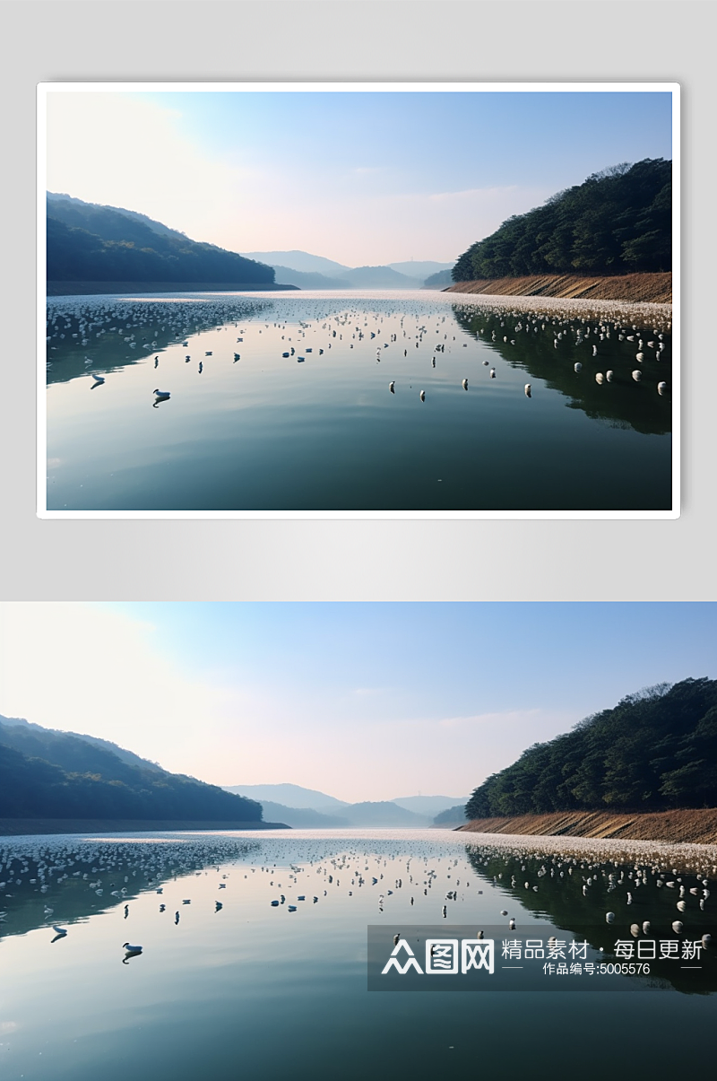 AI数字江西鄱阳湖旅游景点风景摄影图素材