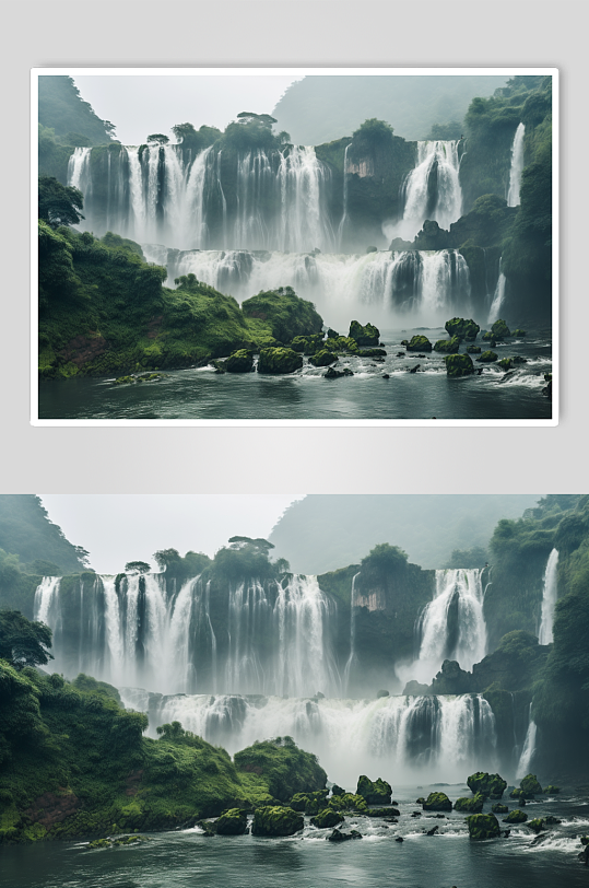 AI数字艺术国内城市贵州黄果树瀑布图片