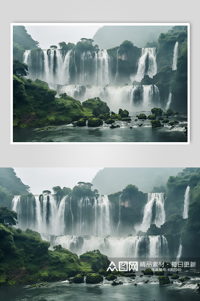 AI数字艺术国内城市贵州黄果树瀑布图片素材