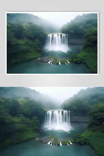AI数字艺术国内城市贵州黄果树瀑布风景图